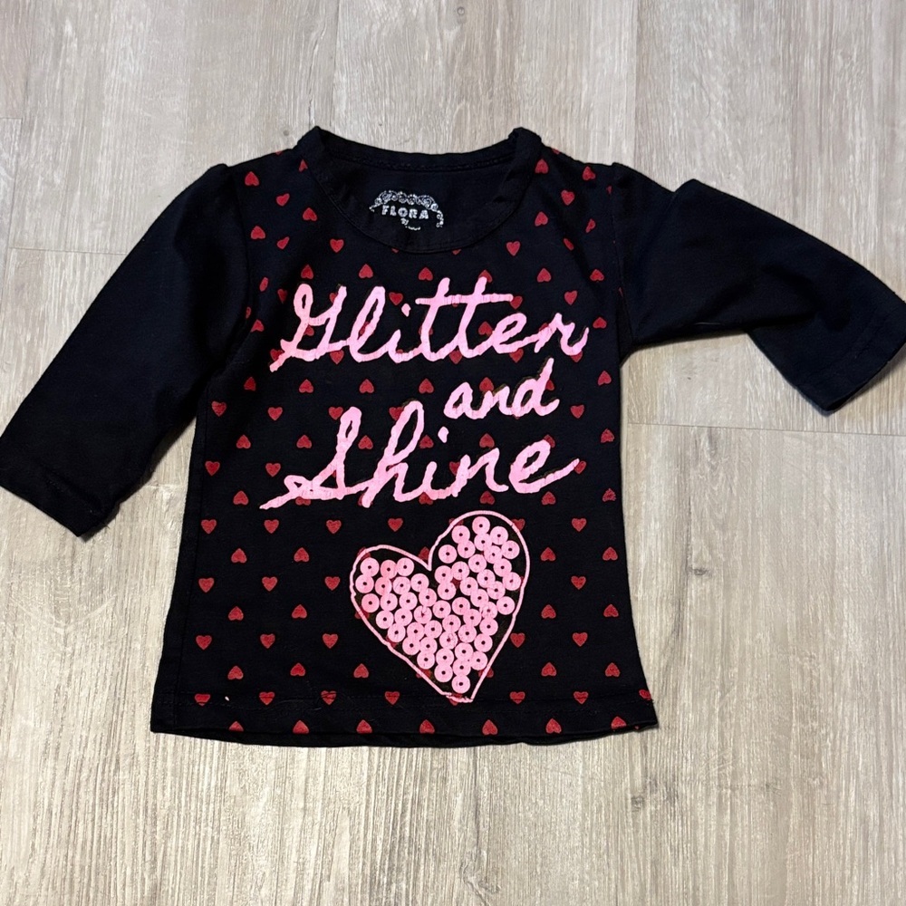 FLORA Black and Pink Kids Shirt‎